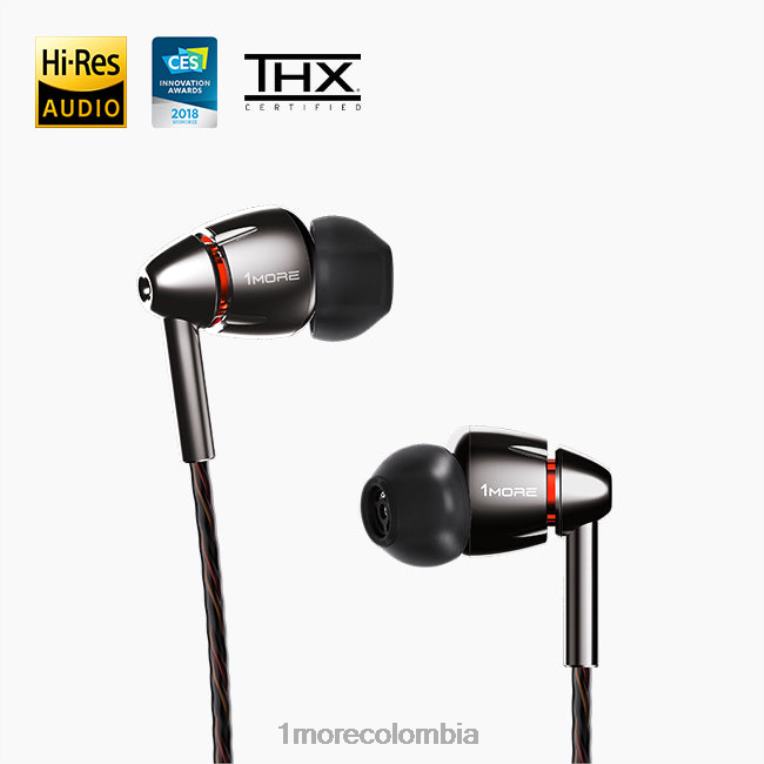 auriculares internos con controlador cuádruple gris 1MORE auriculares 8T24H23