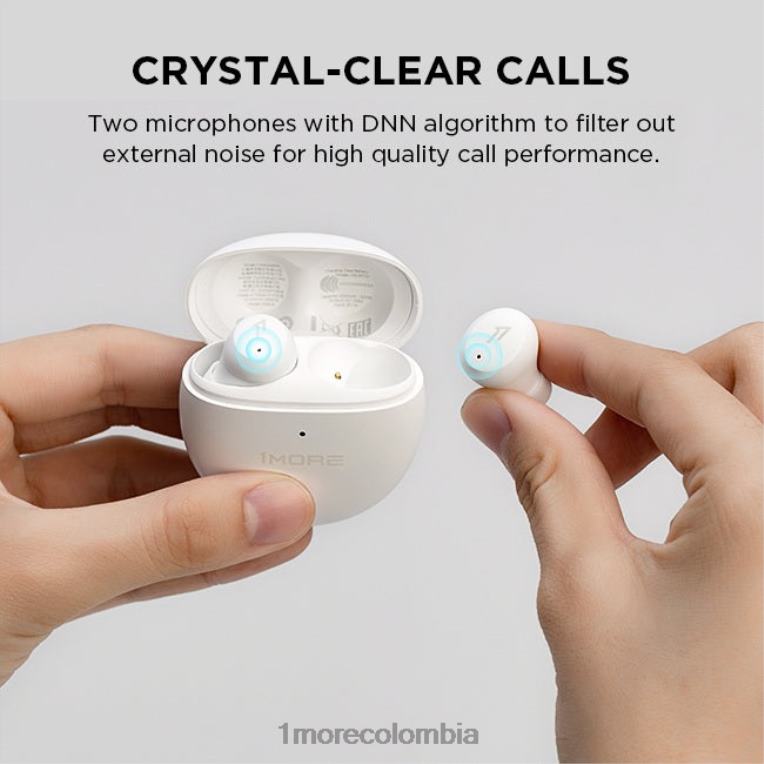 Comfobuds mini auriculares inalámbricos verdaderos con cancelación de ruido mica blanca 1MORE auriculares 8T24H10